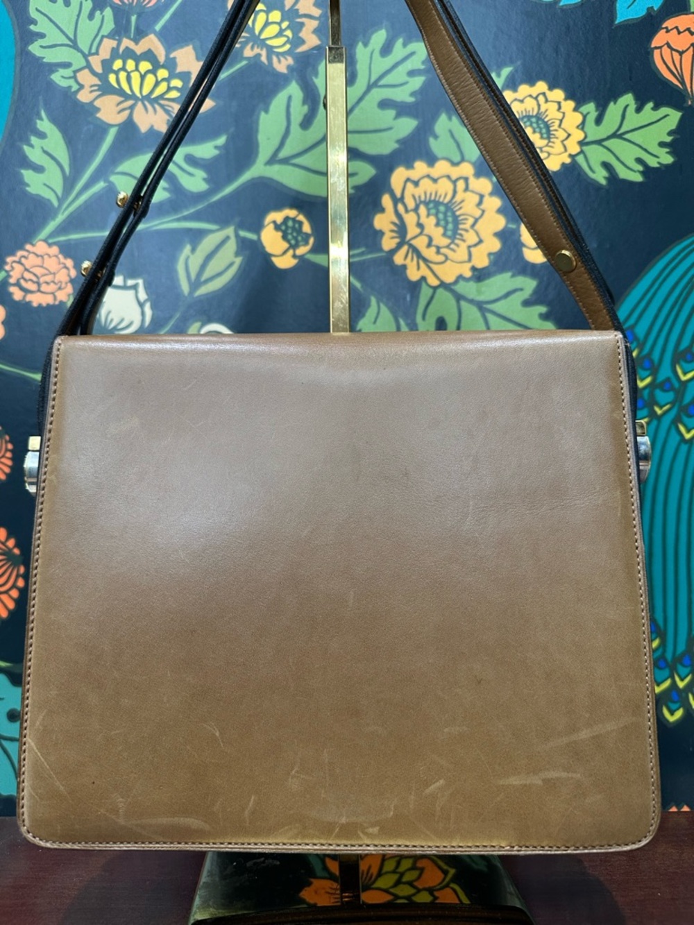 Vintage Bally International Canvas Leather Shoulder Bag 70s 80s w/ Box Dust Bag - Picture 11 of 14
